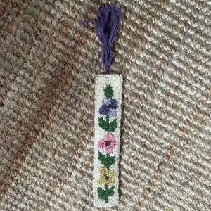 Handcrafted Floral Bookmark with Purple Tassel